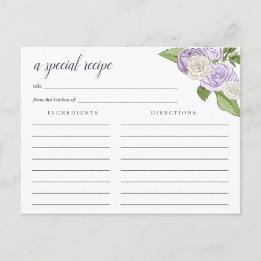 Rose Garden Rezept Karte (Vorderseite)