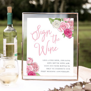 Rosé Garden "Sign the Wine" Zeichen Poster