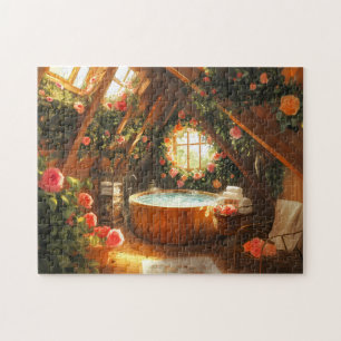 Rose Garden Spa Loft Florales Jacuzzi Retreat Puzzle