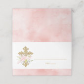 Rose Garden Taufe Falten Zelt Platzkarte (Außenseite Aufgefaltet)