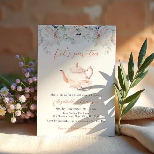Rose Garden Tee Party Brautparty Einladung