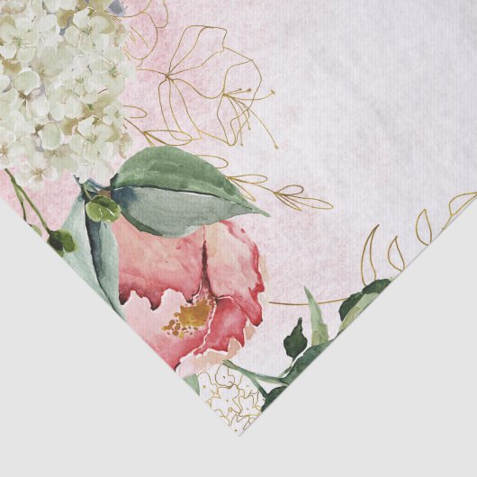 Rose Garden und Line Art Aqua Seidenpapier (Ausschnitt)