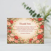 Rose Garden Valentine Party Dankeskarte (Stehend Vorderseite)