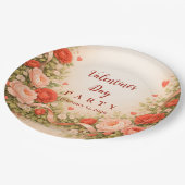 Rose Garden Valentine Party Pappteller (Schrägansicht)