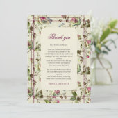 Rose Garden Vintage Hochzeit danke Karte (Stehend Vorderseite)