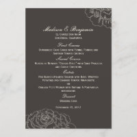 Rose Garden Wedding Menu Card - Kohle