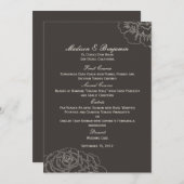 Rose Garden Wedding Menu Card - Kohle Menükarte (Vorne/Hinten)