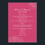 Rose Garden Wedding Menu Card - Rosa Menükarte<br><div class="desc">Diese zeitgenössische Rose Garden Kollektion verfügt über wunderschöne Silhouetten der Rose, die jedem Hochzeitsthema einen eleganten und eleganten Stil verleihen. Dieses Design ist auch in anderen Farbschemata verfügbar. Besuchen Sie berryberryswech.com für Details. Verfügbare Artikel in diesem Design: - Einladungen für Hochzeiten - RSVP-Karte - Tischsitze/Platzkarten - Hochzeitsprogramme - Hochzeitsmenüs -...</div>