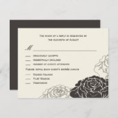 Rose Garden Wedding RSVP Card - Kohle (Vorne/Hinten)