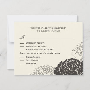 Rose Garden Wedding RSVP Card - Kohle Karte