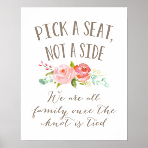 Rose Garden Wedding Sign Wählen Sie einen Platz, Poster