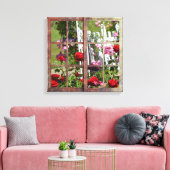 Rose Garden Window Scene Leinwanddruck (Insitu (Wohnzimmer))