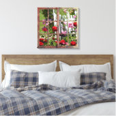 Rose Garden Window Scene Leinwanddruck (Insitu (Schlafzimmer))