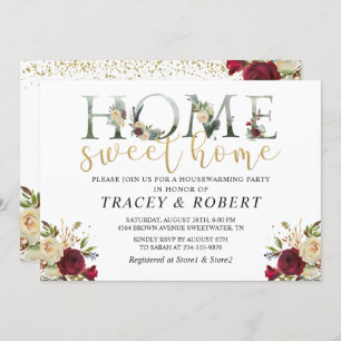 Rose Garden Zuhause Sweet Zuhause Housewarming Ein Einladung