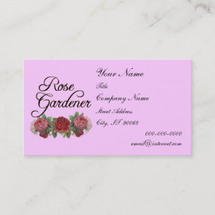 Rose Gardener Custom Business Card Rosa Visitenkarte