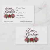 Rose Gardener Custom Business Card v2 Visitenkarte (Vorne/Hinten)