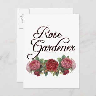 Rose Gardener Sprichwort mit Rose Postkarte