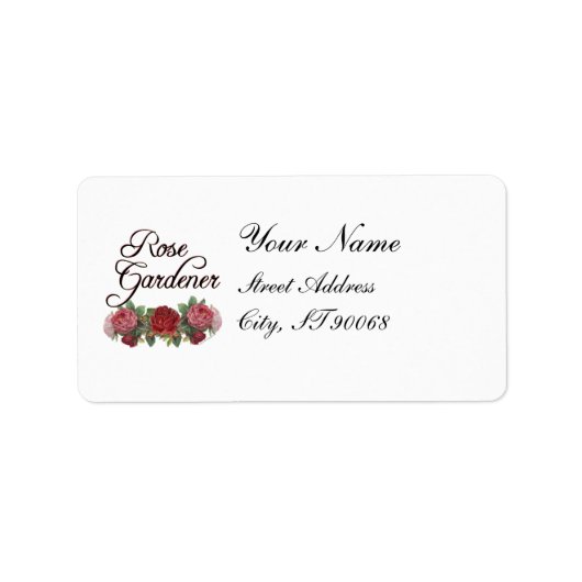 Rose Gardener Vintage Rose Anschrift Labels Adressaufkleber (Vorne)