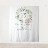 Rose Garland 25-jähriges Foto Stand Hintergrund Wandteppich (Vorderseite)