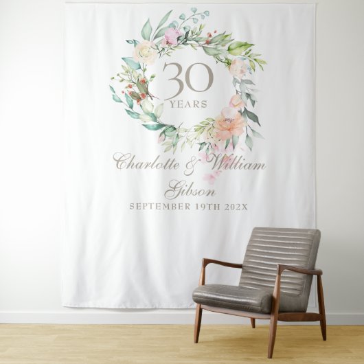 Rose Garland 30 Jahre Jubiläum Foto Stand Hintergr Wandteppich (Beispiel)