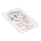 Rose Garland 40 Jahre Jubiläum Save the Date Magnet (Rechte Seite)