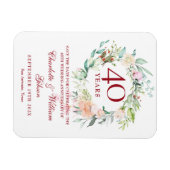 Rose Garland 40 Jahre Jubiläum Save the Date Magnet (Horizontal)
