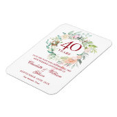 Rose Garland 40 Jahre Jubiläum Save the Date Magnet (Linke Seite)