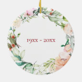 Rose Garland 40 Jahre Ruby Hochzeit Keramik Ornament (Hinten)