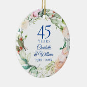 Rose Garland 45. 65. Geburtstag Keramik Ornament (Rechts)