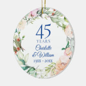 Rose Garland 45. 65. Geburtstag Keramik Ornament (Links)