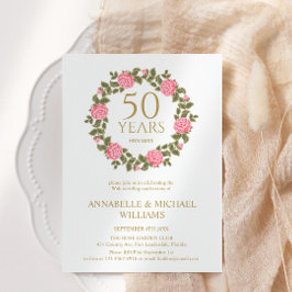ROSE GARLAND 50. JAHRESGOLDENE Hochzeit Einladung