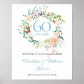 Rose Garland 60 Jahre Willkommenszeichen Poster (Vorne)