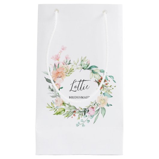 Rose Garland Bridesmaid Bachelorette Kleine Geschenktüte (Vorderseite)