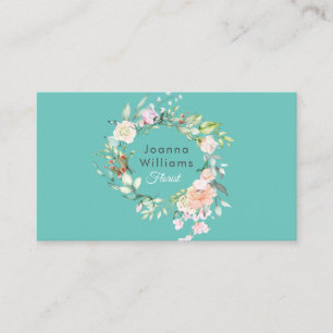 Rose Garland Floral Business Card Visitenkarte