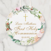 Rose Garland Floral First Holy Communion Geschenkanhänger (Vorderseite)