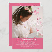 Rose Garland Foto Einladung (Vorne/Hinten)