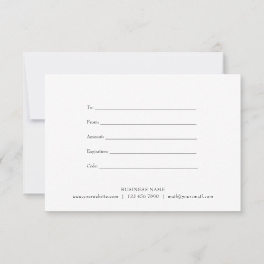 Rose Garland Geschenkgutschein (Rückseite)