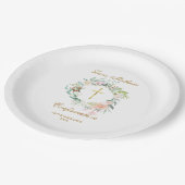 Rose Garland Gold Bestätigung Pappteller (Schrägansicht)