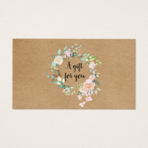 Rose Garland Rustic Kraft Gift Card