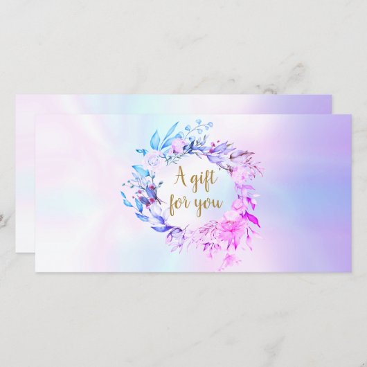 Rose Garland Script Geschenkgutschein (Vorne/Hinten)