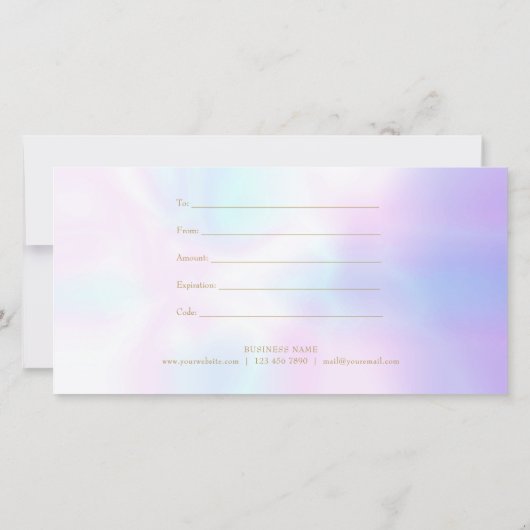 Rose Garland Script Geschenkgutschein (Rückseite)