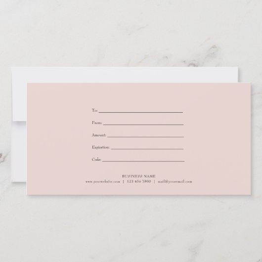 Rose Garland Script Geschenkgutschein (Rückseite)