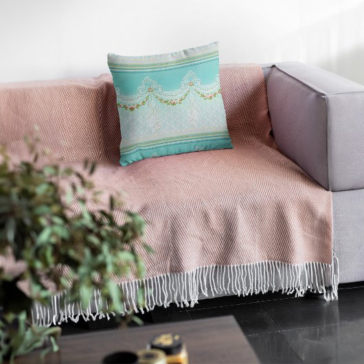 Rose Garlands Lacy Swags Bow Knots Homedecor Kissen