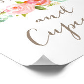 Rose Garten Blumenstrauß Liebe und Cupcakes Poster (Ecke)