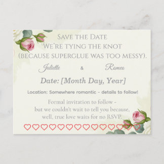 Rose Garten Elegante Save the Date Karte