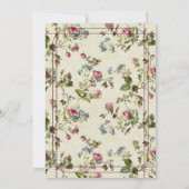 Rose Garten Rose Vintag botanische Hochzeit Einladung (Rückseite)
