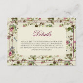 Rose Gartenhochzeit Begleitkarte (Vorderseite)