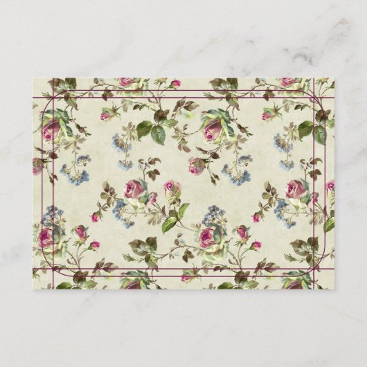 Rose Gartenhochzeit Begleitkarte (Rückseite)