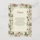 Rose Gartenhochzeit Begleitkarte (Vorderseite)