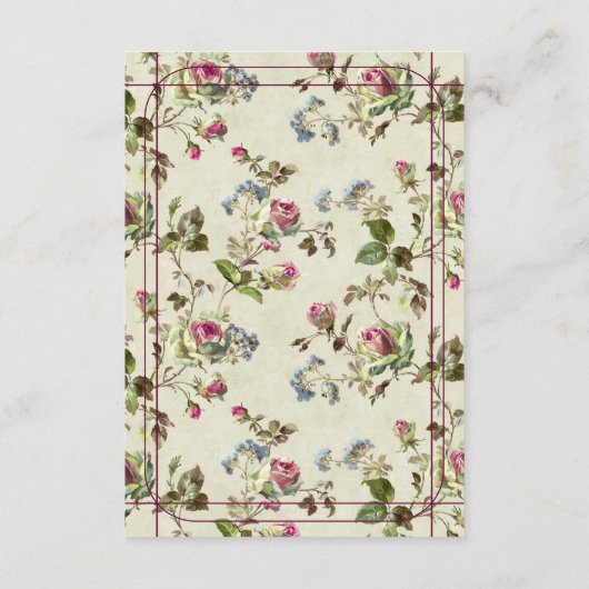 Rose Gartenhochzeit Begleitkarte (Rückseite)